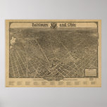 Washington DC 1923 Antique Panoramic Map Print
