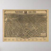 Washington DC 1923 Antique Panoramic Map Print