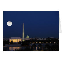 Washington DC at Night Greeting Cards