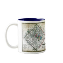 Washington DC  Map and Flag Coffee Mugs