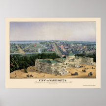 Washington, DC Panoramic Map - 1852 Posters