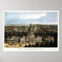 Washington, DC Panoramic Map - 1871 Posters