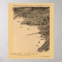 Washington, DC Panoramic Map - 1883 Print