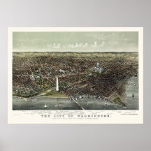 Washington, DC Panoramic Map - 1892 Posters