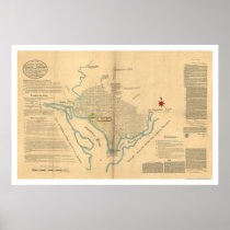 Washington DC Plan Map by L'Enfant 1791 Poster