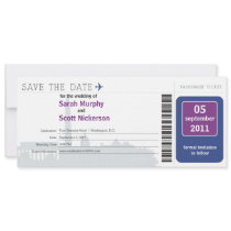 Washington DC Save the Date Boarding Pass Invitations