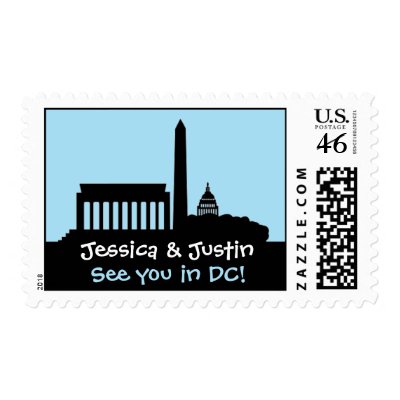 Washington DC Skyline Wedding Stamp