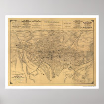 Washington DC & Suburbs Map by Gedney 1886 Posters