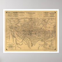Washington DC & Suburbs Map by Gedney 1886 Posters