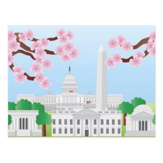 Washington DC with Cherry Blossoms Postcard
