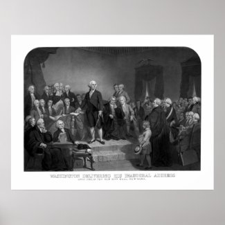 Washington Delivering His Inaugural Address print