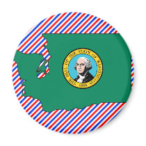 Washington Flag Map magnets by usaflags Washington Flag Map magnets