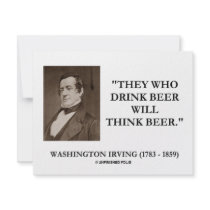 Washington Irving Drink Beer Think Beer Quote invitations