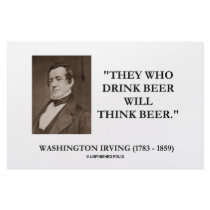 Washington Irving Drink Beer Think Beer Quote Stationery Design