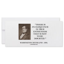 Washington Irving Eloquence In True Enthusiasm Rack Card Template