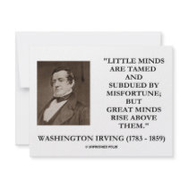 Washington Irving Little Minds Great Minds Quote invitations by unfinishedpolis Washington Irving Little Minds Great Minds Quote invitations