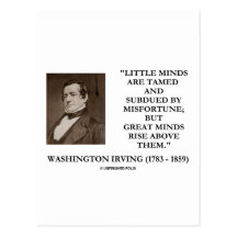Washington Irving Little Minds Great Minds Quote Post Card