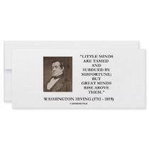 Washington Irving Little Minds Great Minds Quote rack cards by unfinishedpolis Washington Irving Little Minds Great Minds Quote rack cards