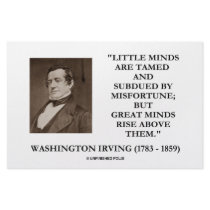 Washington Irving Little Minds Great Minds Quote Stationery Design