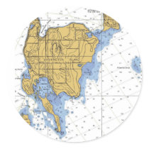 Washington Island, WI Nautical Chart stickers by sailorpatp Washington Island, WI Nautical Chart stickers