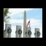 Washington Monument and WWII Memorial Postcard