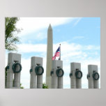 Washington Monument and WWII Memorial Print