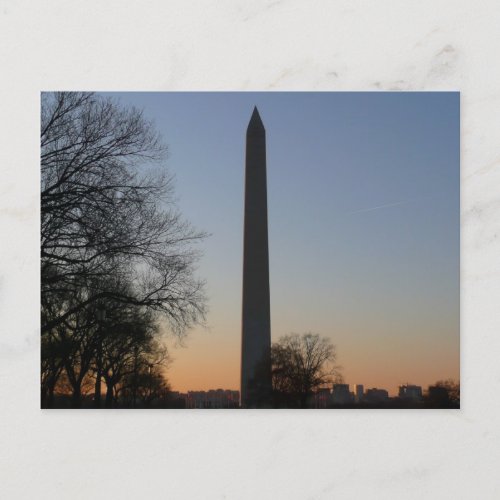 Washington Monument at Sunset Postcard postcard