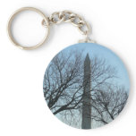 Washington Monument in Winter Keychain