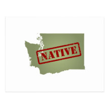 Washington Native with Washington Map Post Card