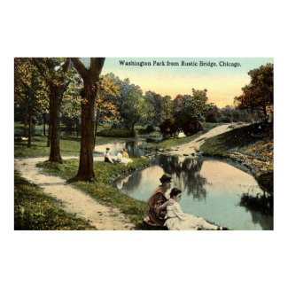 Washington Park Chicago Children 1915 vintage print