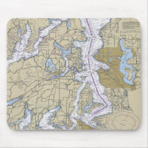 Washington Puget Sound Seattle Chart Mouse Pad mousepads