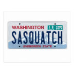 Washington Sasquatch License Plate Post Card