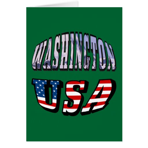 Washington State Picture and USA Text Cards