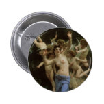 Wasp's Nest by Bouguereau, Victorian Angel Art Pinback Button