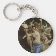 Wasp's Nest by Bouguereau, Victorian Angel Art Key Chains