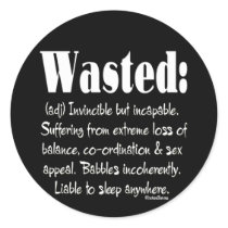 Wasted Definition stickers by FracturedTees Wasted Definition stickers
