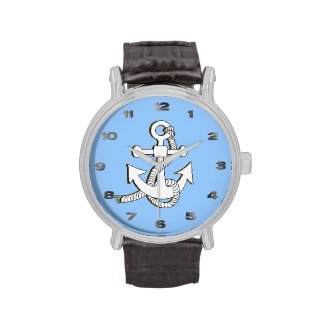 Watch - White Anchor on  colored background