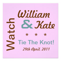 Watch William and Kate Tie The Knot Invite (Pink) invitations