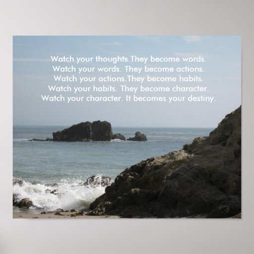 Watch Your Thoughts They Become Words Poster Zazzle