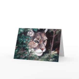 Watching Cougar Blank Card card