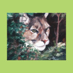 Watching Cougar Wrapped Canvas Canvas Prints