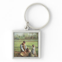 Watching Father Work Keychains