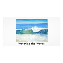 Watching the Waves 0001, Watching the Waves Customized Photo Card