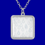 WATER034 RAINDROPS LIGHT BLUE WHITE CARTOON WEATHE necklaces