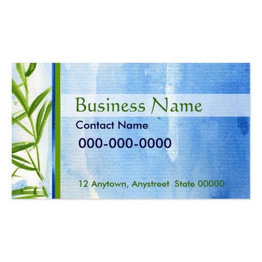Water and Bamboo Business Card (front side)