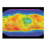 Water and Ice Distribution Map of Mars Postcard