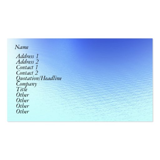 Water and Wind Business Card Template (front side)