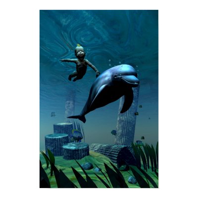Water Babies at Play Print by Tricksta