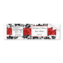 Water Bottle Label Black Flourish Red Stripe Bumper Stickers