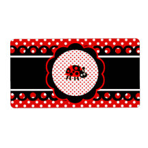 Water Bottle Label -  Cute Ladybugs